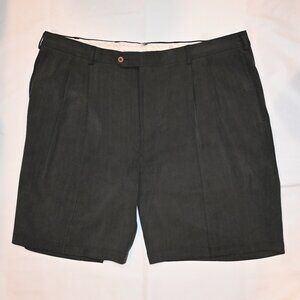 Jos. A. Bank Men's US Sz 44 Reg 100% Silk Pleated Front Black Dress Shorts